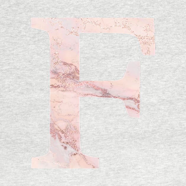 The Letter F Pink Marble by Claireandrewss